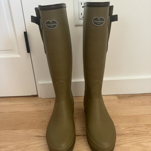 Le Chameau Women's Vierzonord Neoprene Lined Iconic Green Wellington Boots - Picture 2 of 4